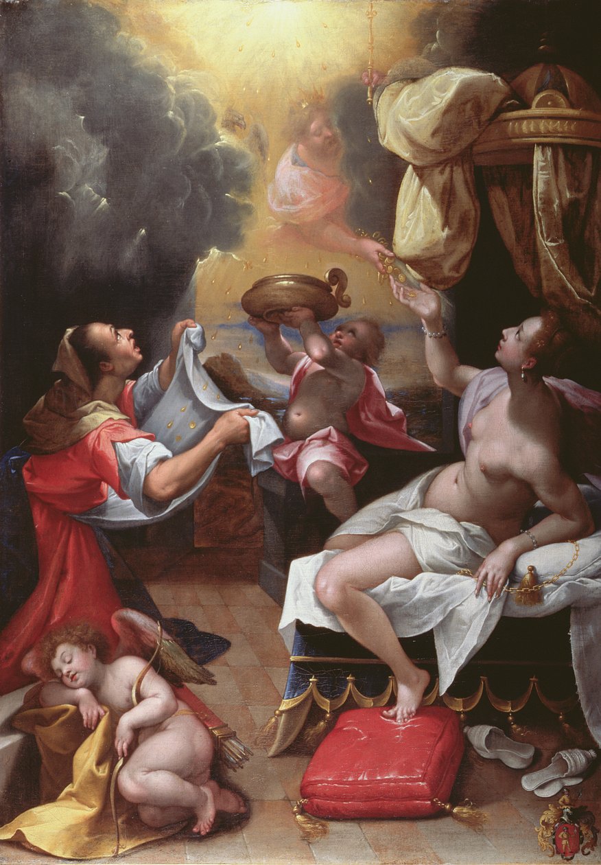 Danaë door Denys Calvaert or Calvart