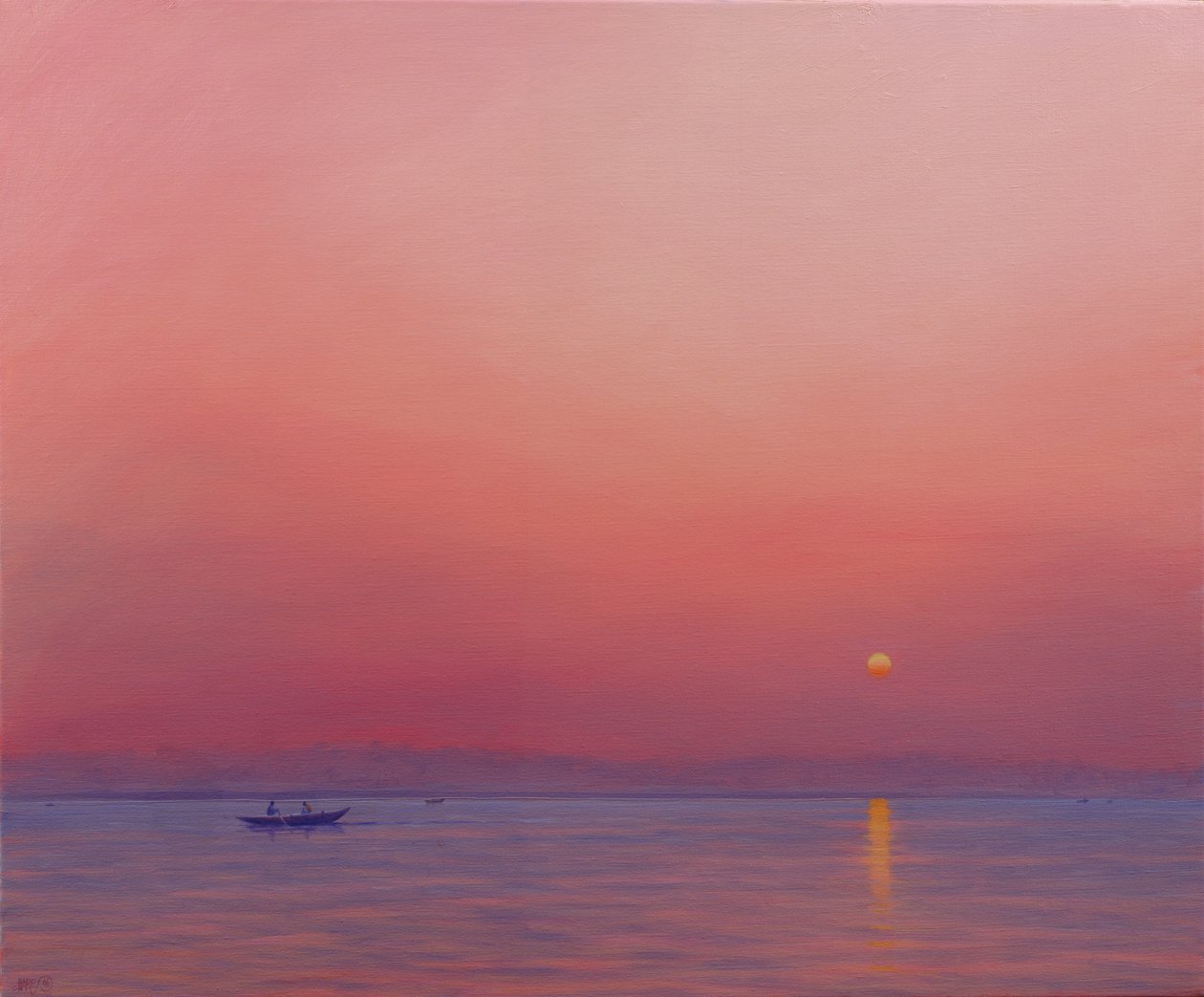 Roze dageraad op de Ganges door Derek Hare