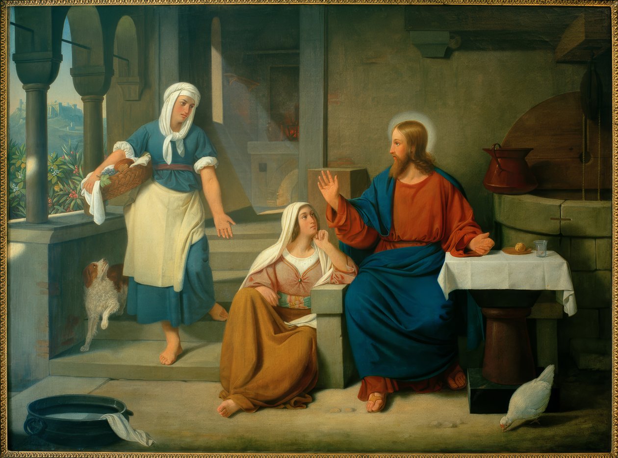 Christus bij Martha en Maria door Detlev Konrad Blunck