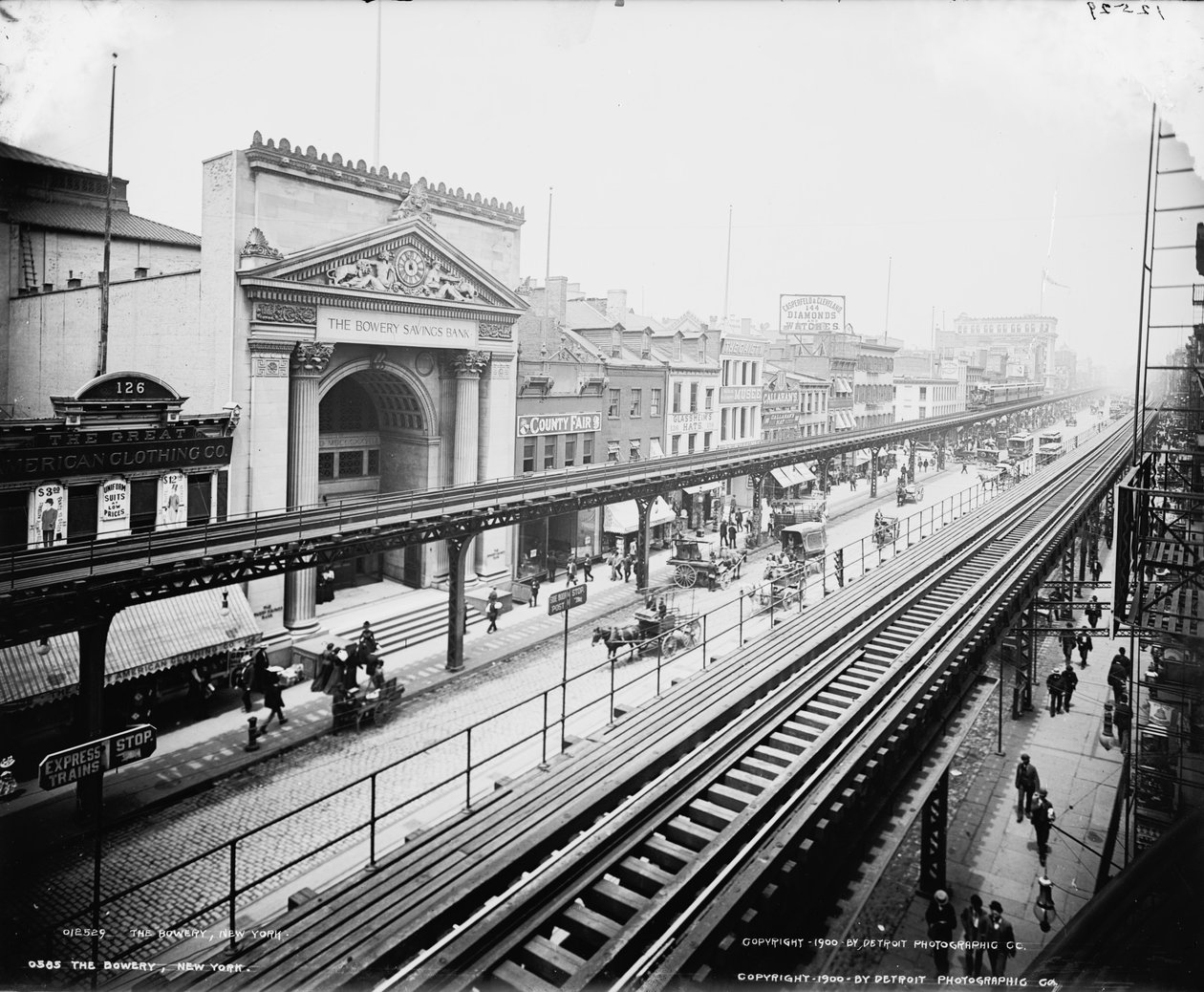 The Bowery, New York, c.1900 door Detroit Publishing Co.