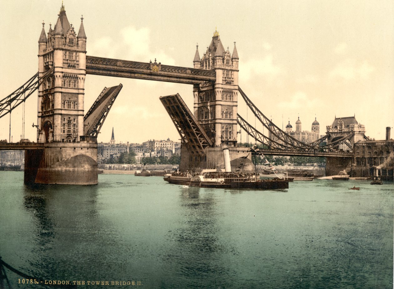 Tower Bridge, Londen door Detroit Publishing Co.
