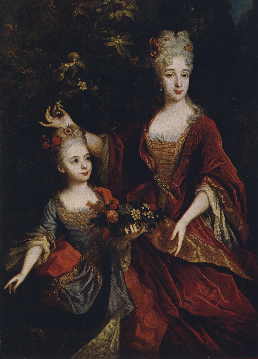 Moeder en dochter, naar Nicolas de Largilliere (1656-1746) door Devambez