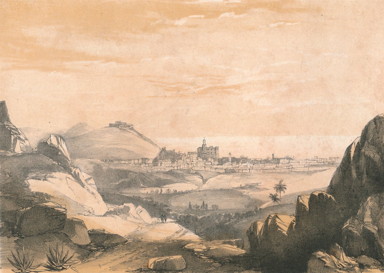 Malaga, vanaf de Ermitas, ca. 1850 door Dickinson Brothers