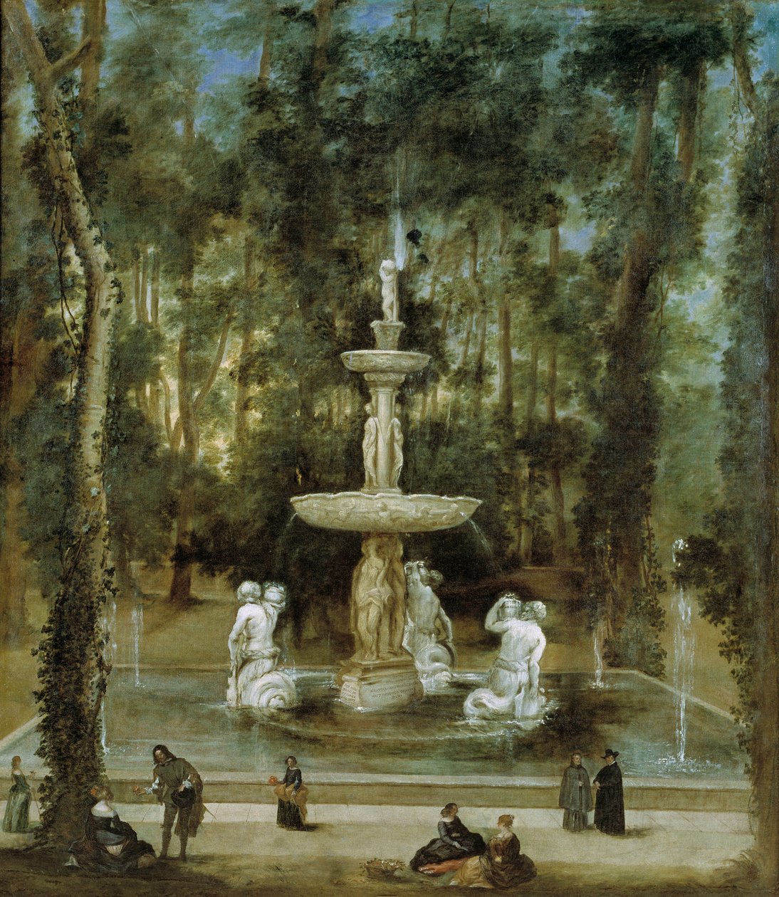 De fontein van de Tritons in de tuin van het eiland in Aranjuez door Diego Velázquez