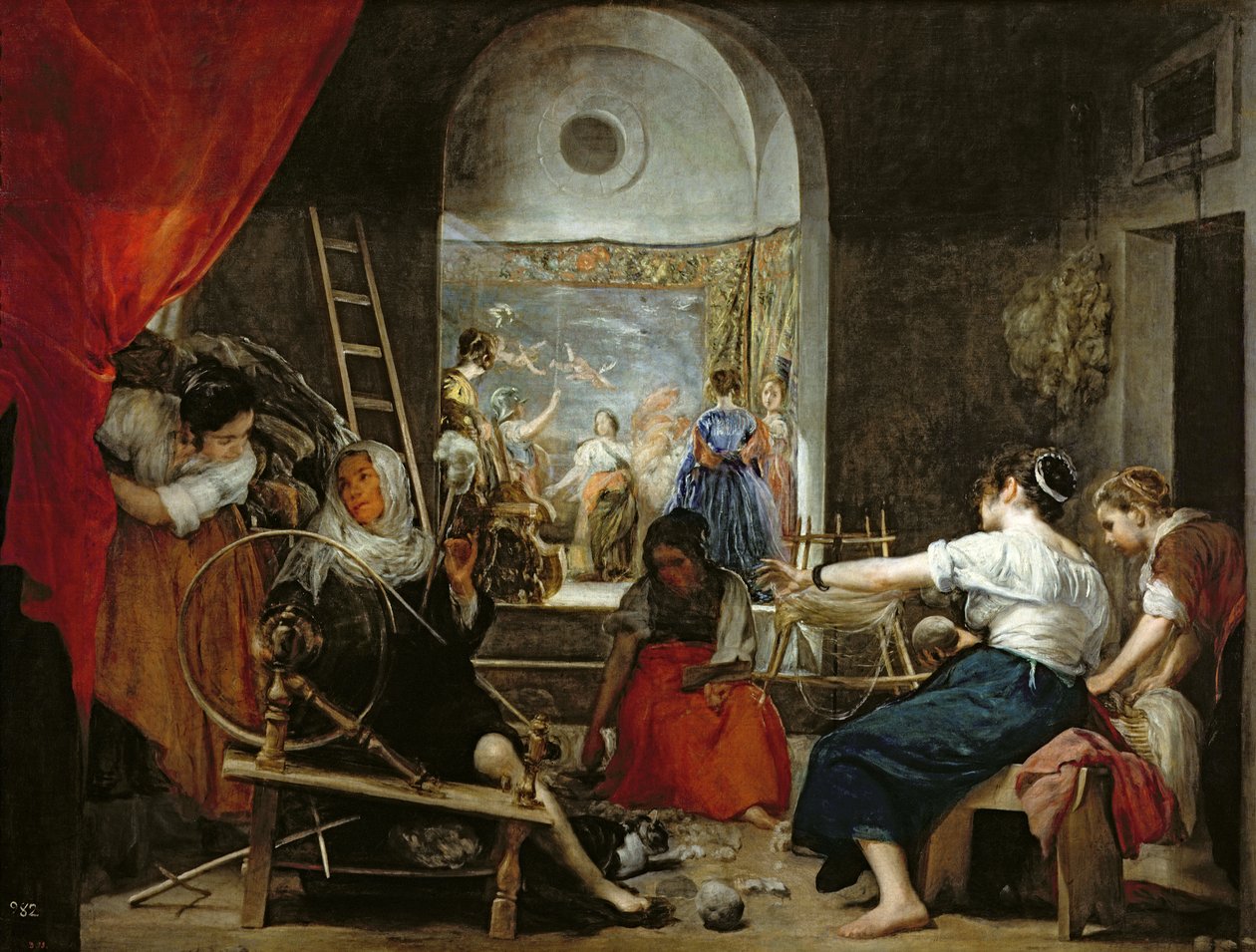 De Spinsters, of De Fabel van Arachne, 1657 door Diego Velázquez