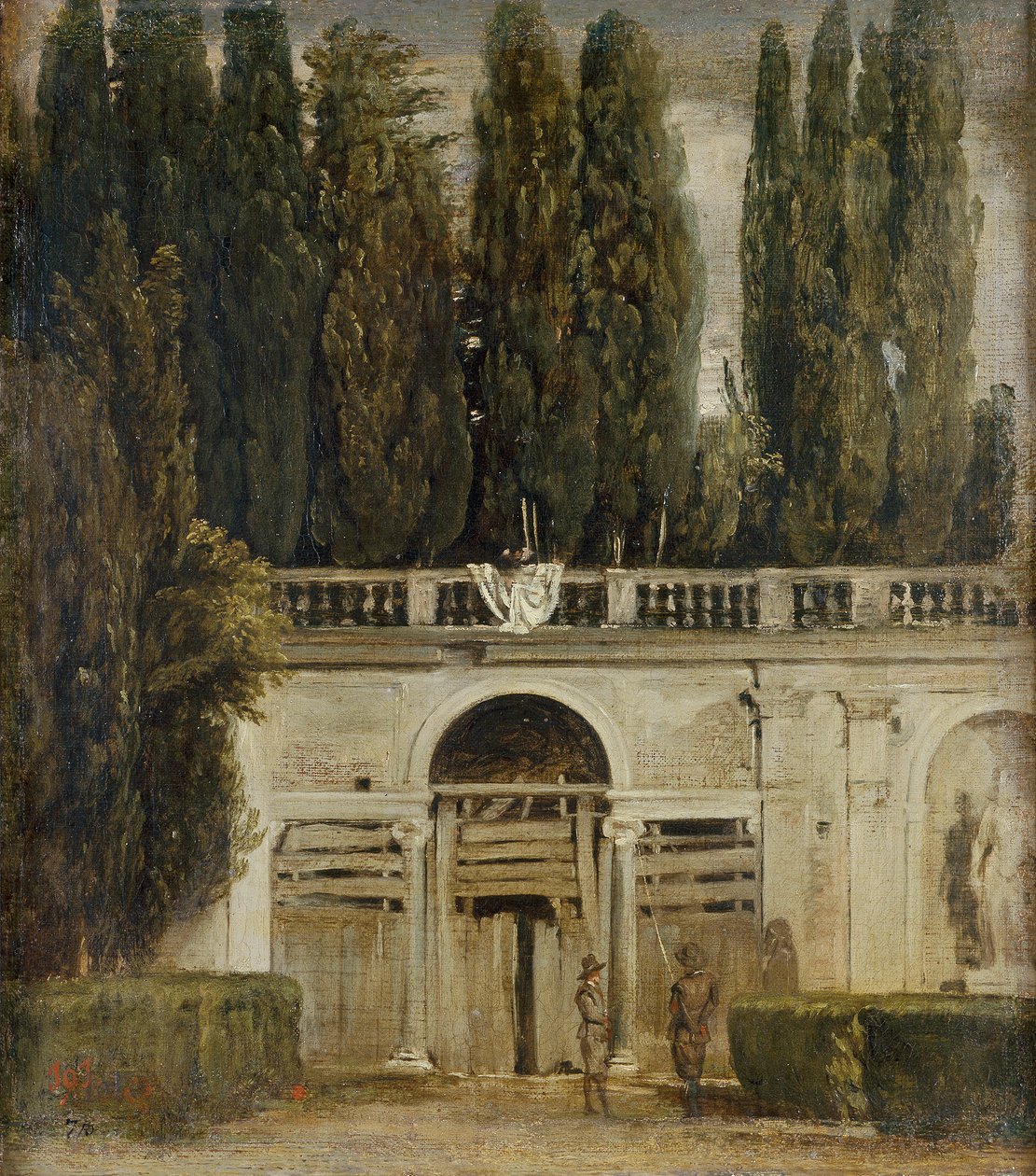 Uitzicht op de tuin van de Villa Medici in Rome door Diego Velázquez