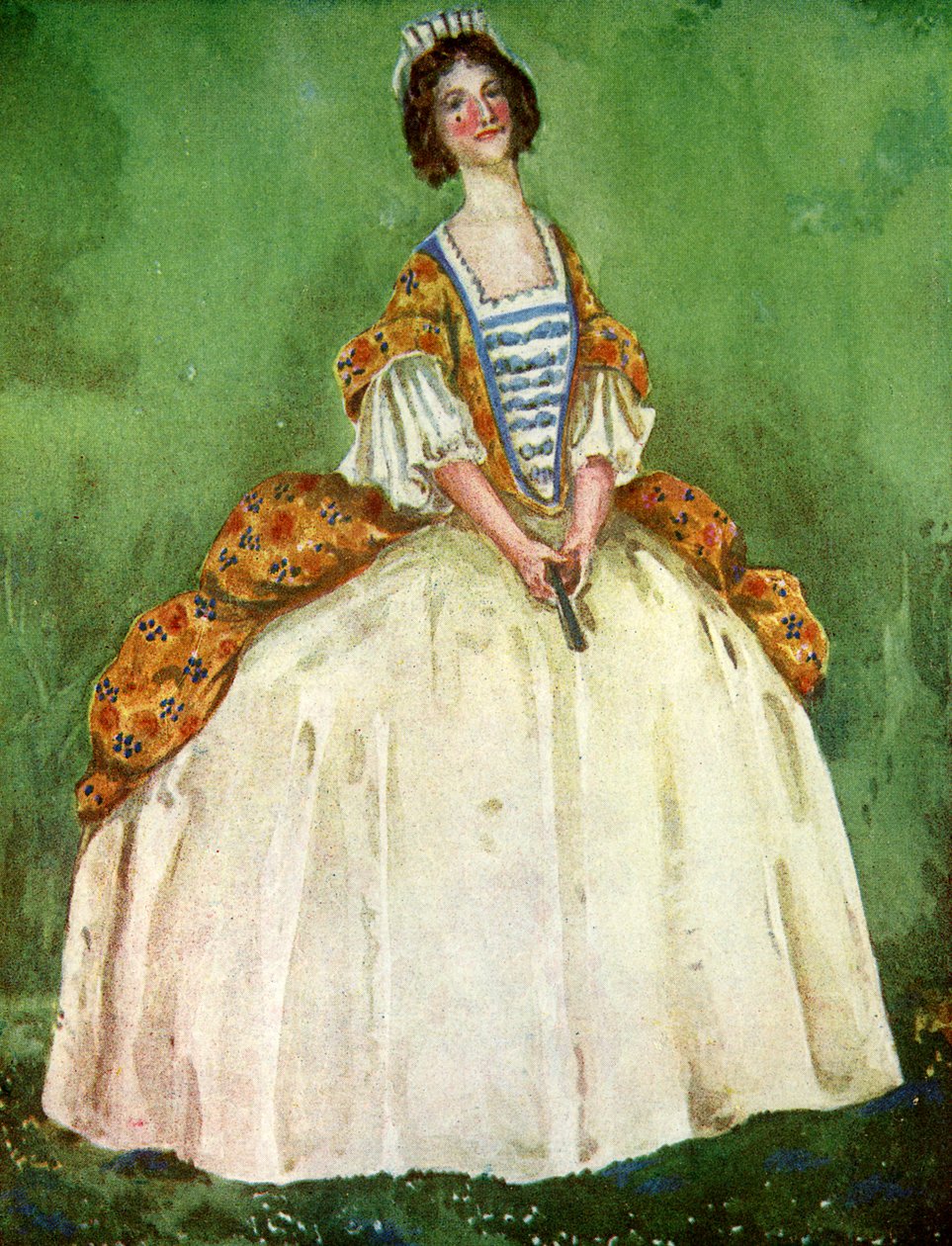 Vrouwenkostuum in het bewind van Anne I (1702-1714) door Dion Clayton Calthrop