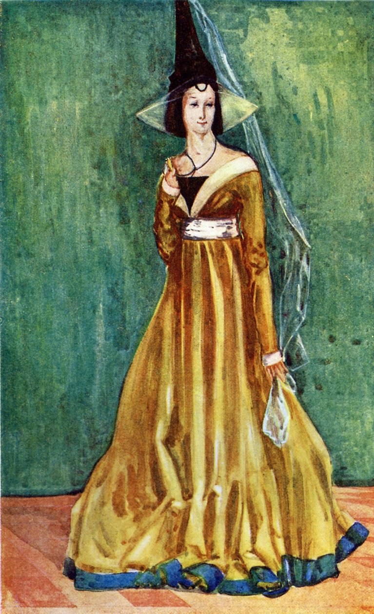 Vrouwenkostuum in het bewind van Edward IV (1461-1483) door Dion Clayton Calthrop