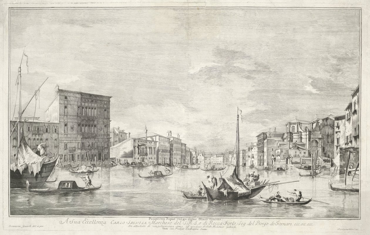Het Canal Grande te Venetië door Dionigi Valesio