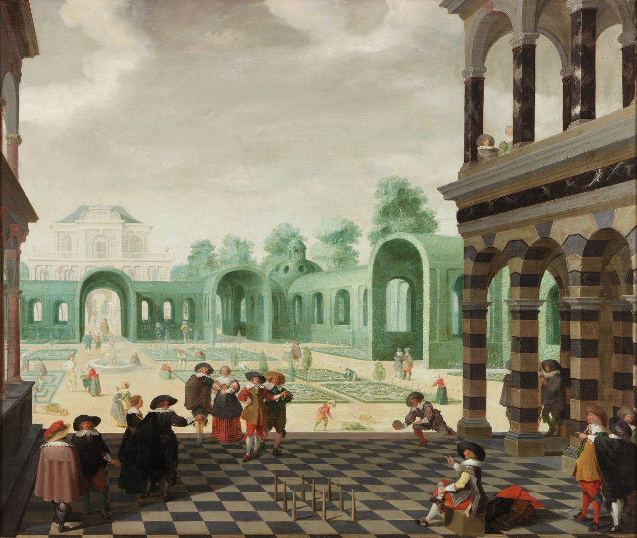 Een Nederlandse tuinscène, 1636 door Dirck van Delen