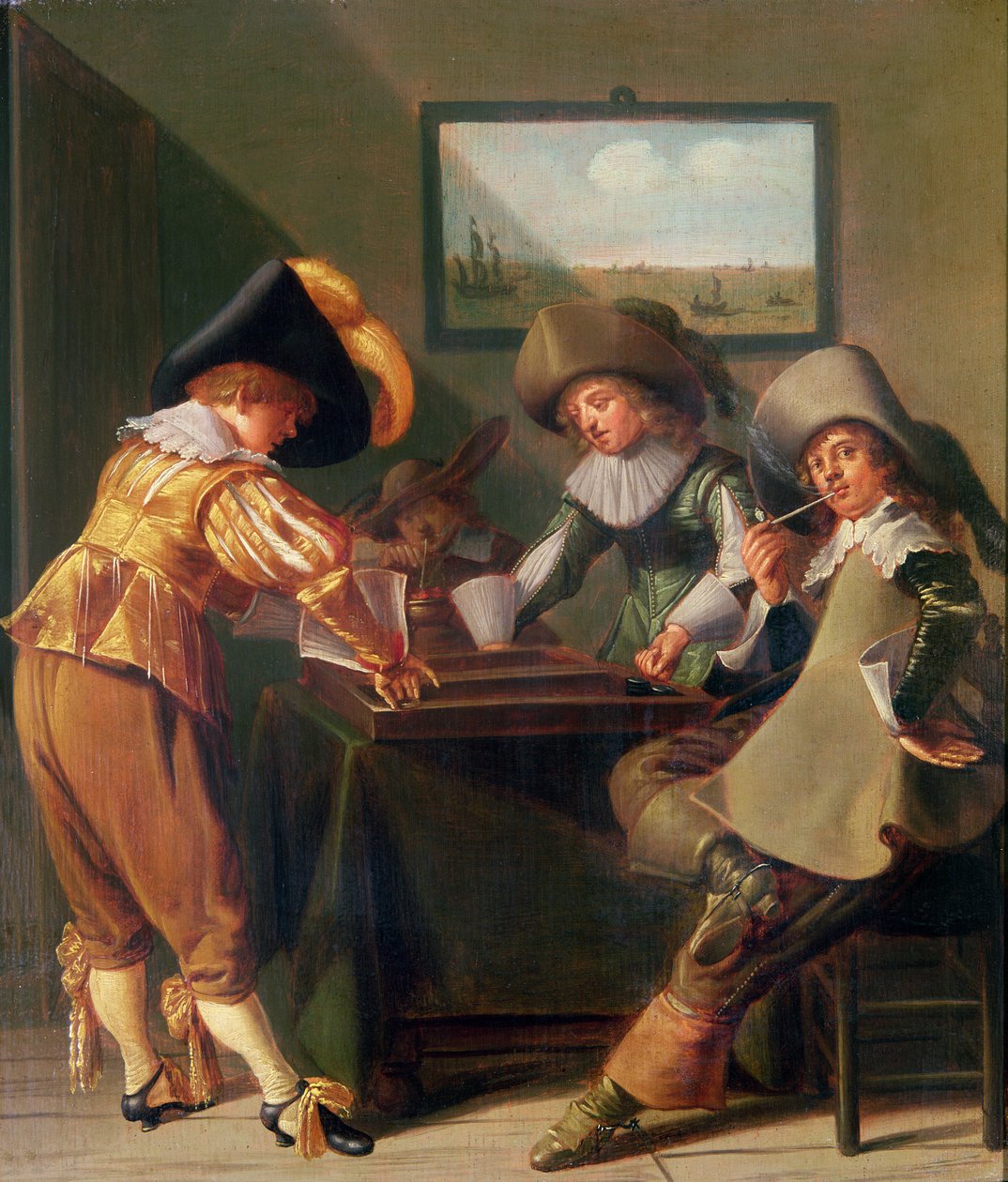 Backgammonspelers, 17e eeuw door Dirck Hals