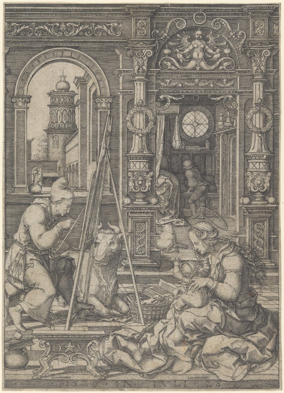 Sint Lucas Schildert de Maagd door Dirck Vellert
