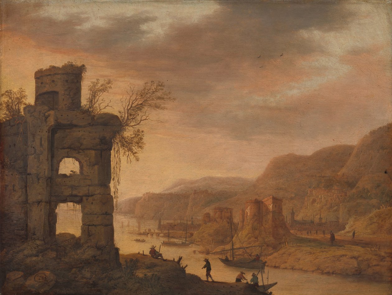Rivierlandschap door Dirck Verhaert