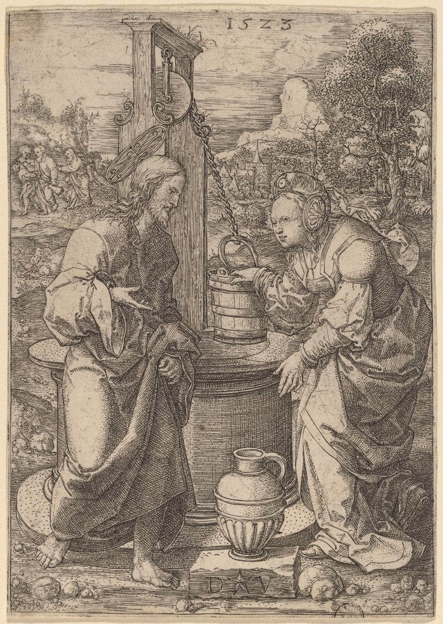 Christus en de Vrouw van Samaria door Dirk Jacobsz Vellert