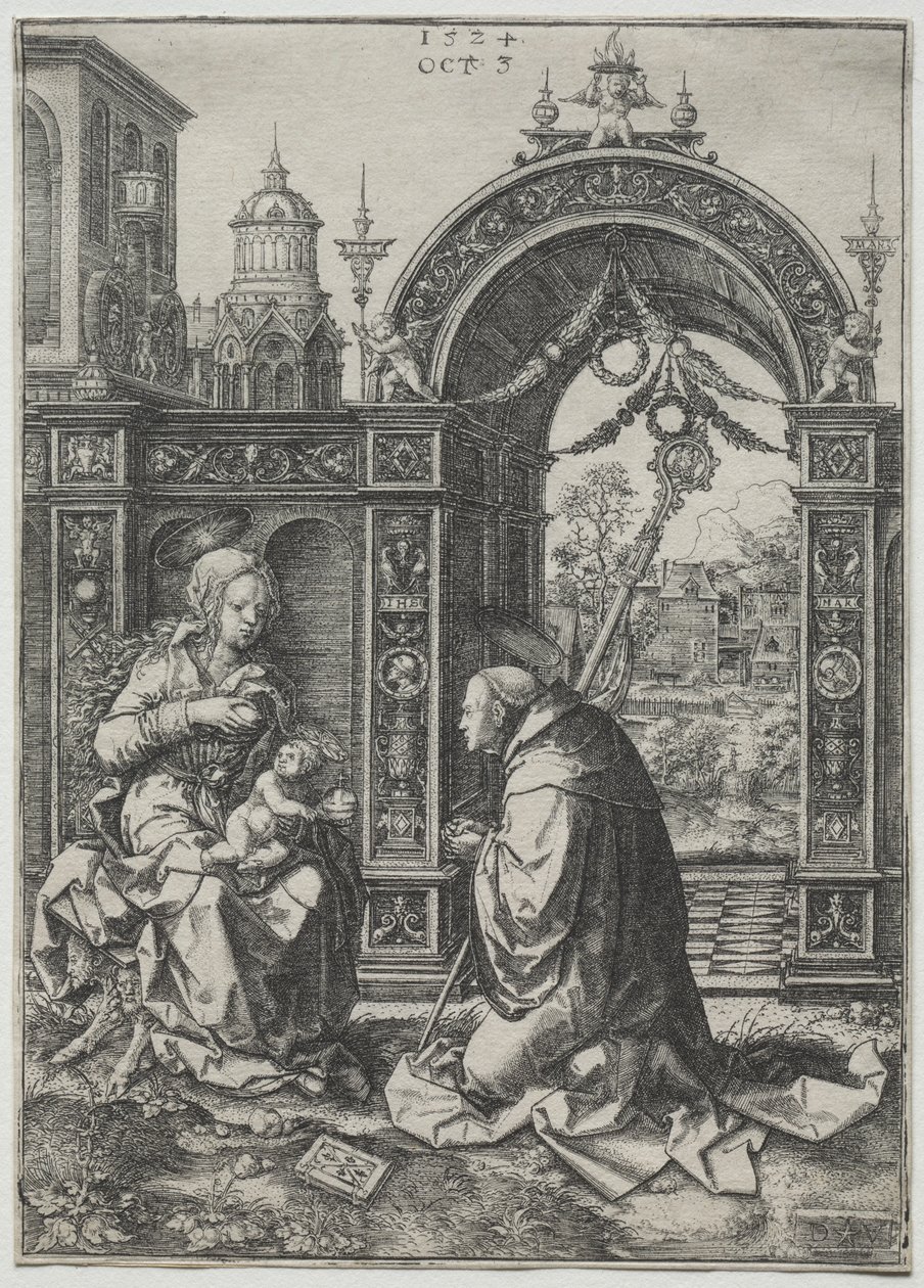 De visioen van St. Bernard, 1524 door Dirk Vellert