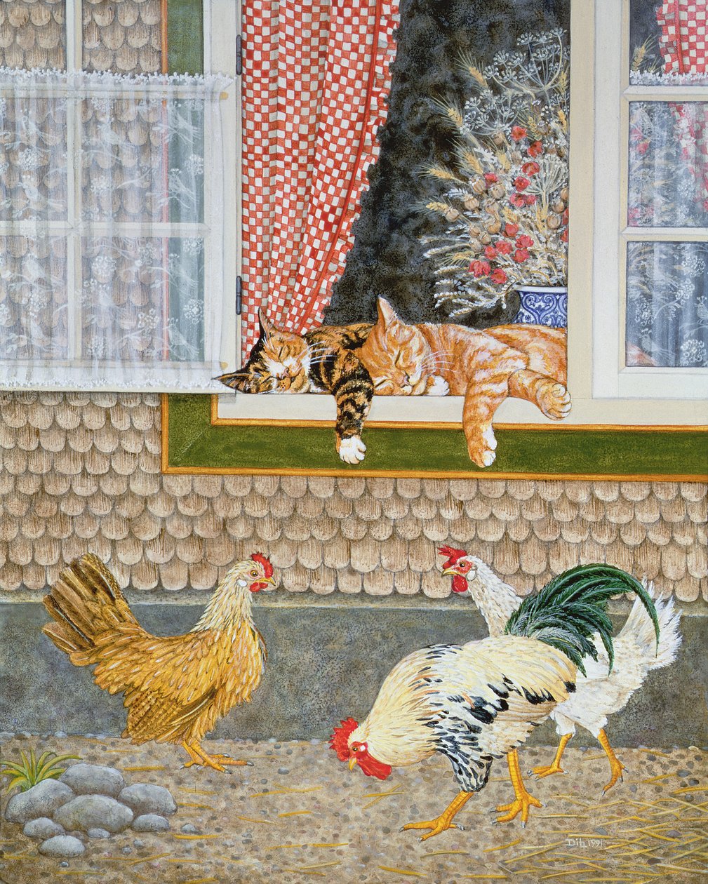 De vogel en de poesjes door Ditz
