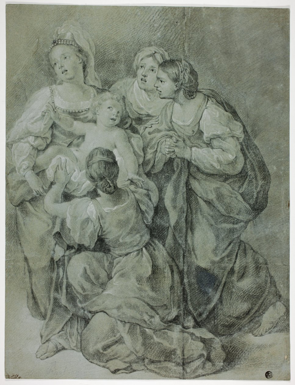 Groep van Vier Vrouwen en Kind door Domenichino