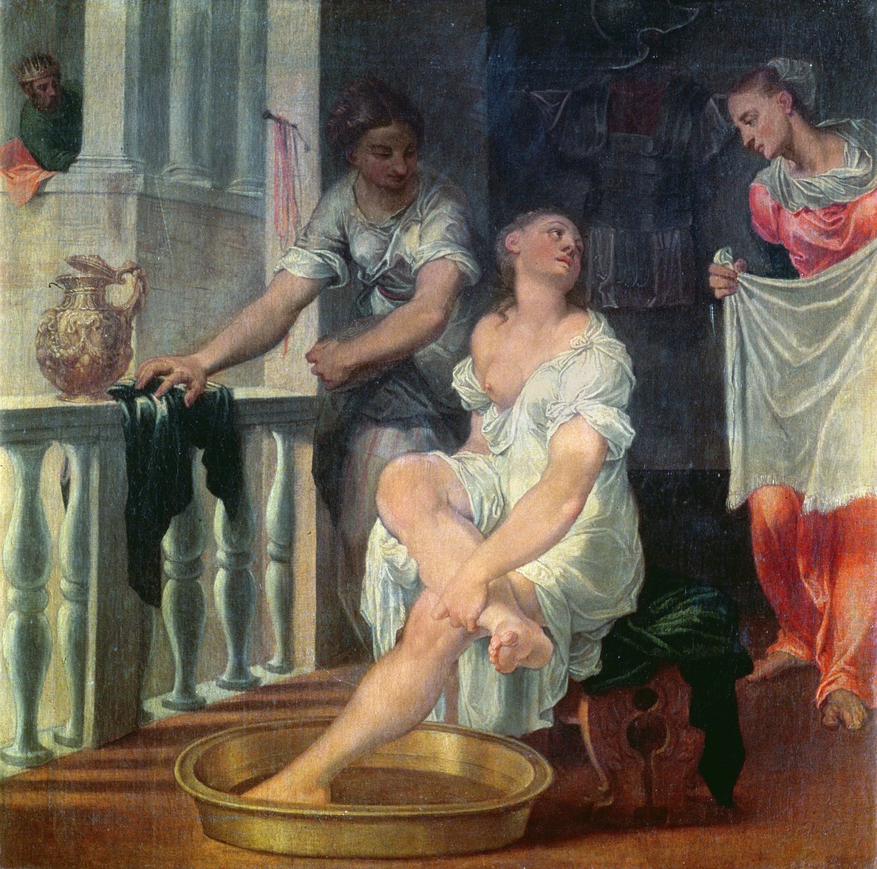 Bathseba in bad, c.1550 door Domenico Brusasorci