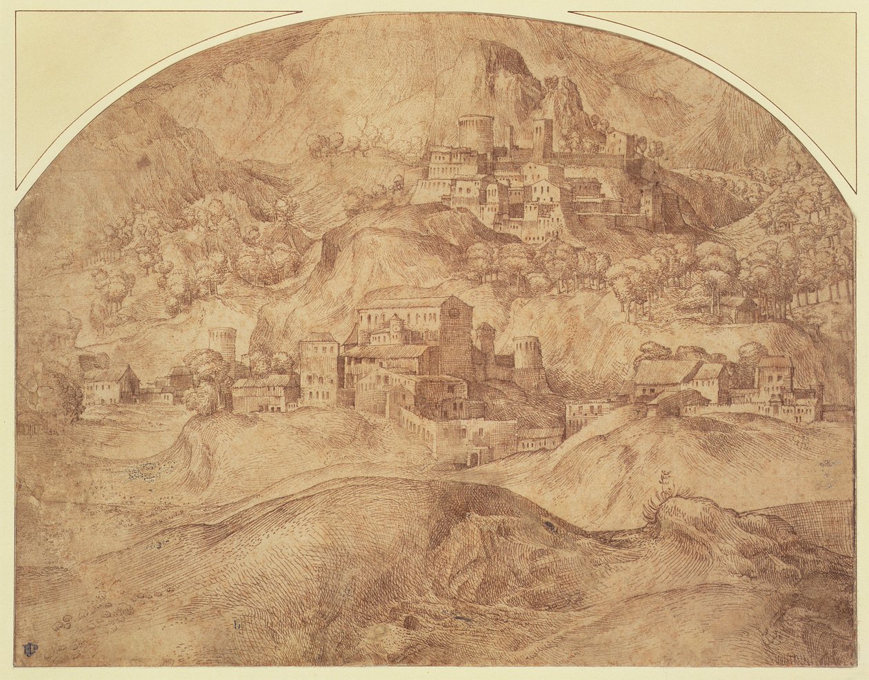 Bergachtig Landschap door Domenico Campagnola