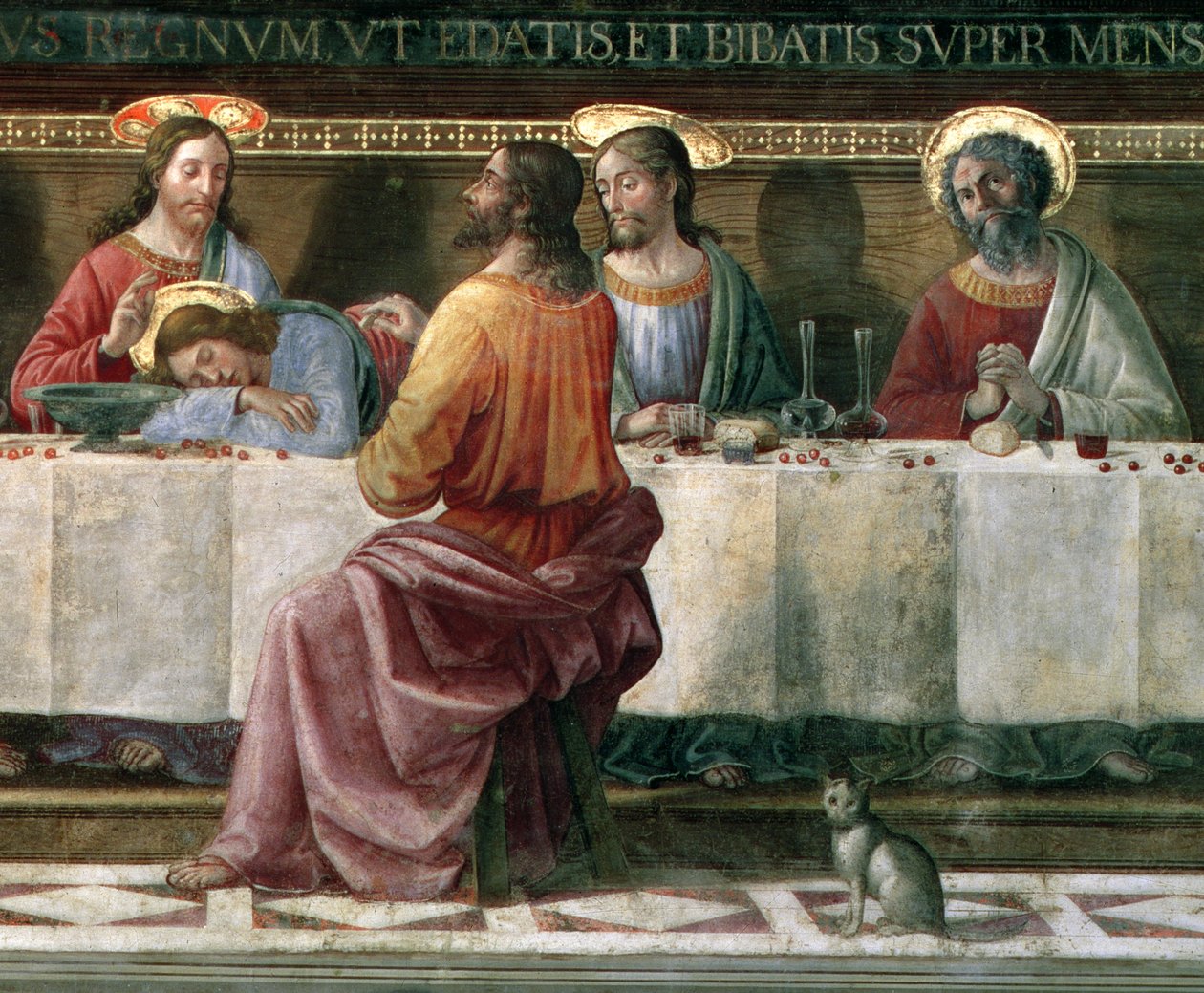 Het Laatste Avondmaal (detail) door Domenico Ghirlandaio