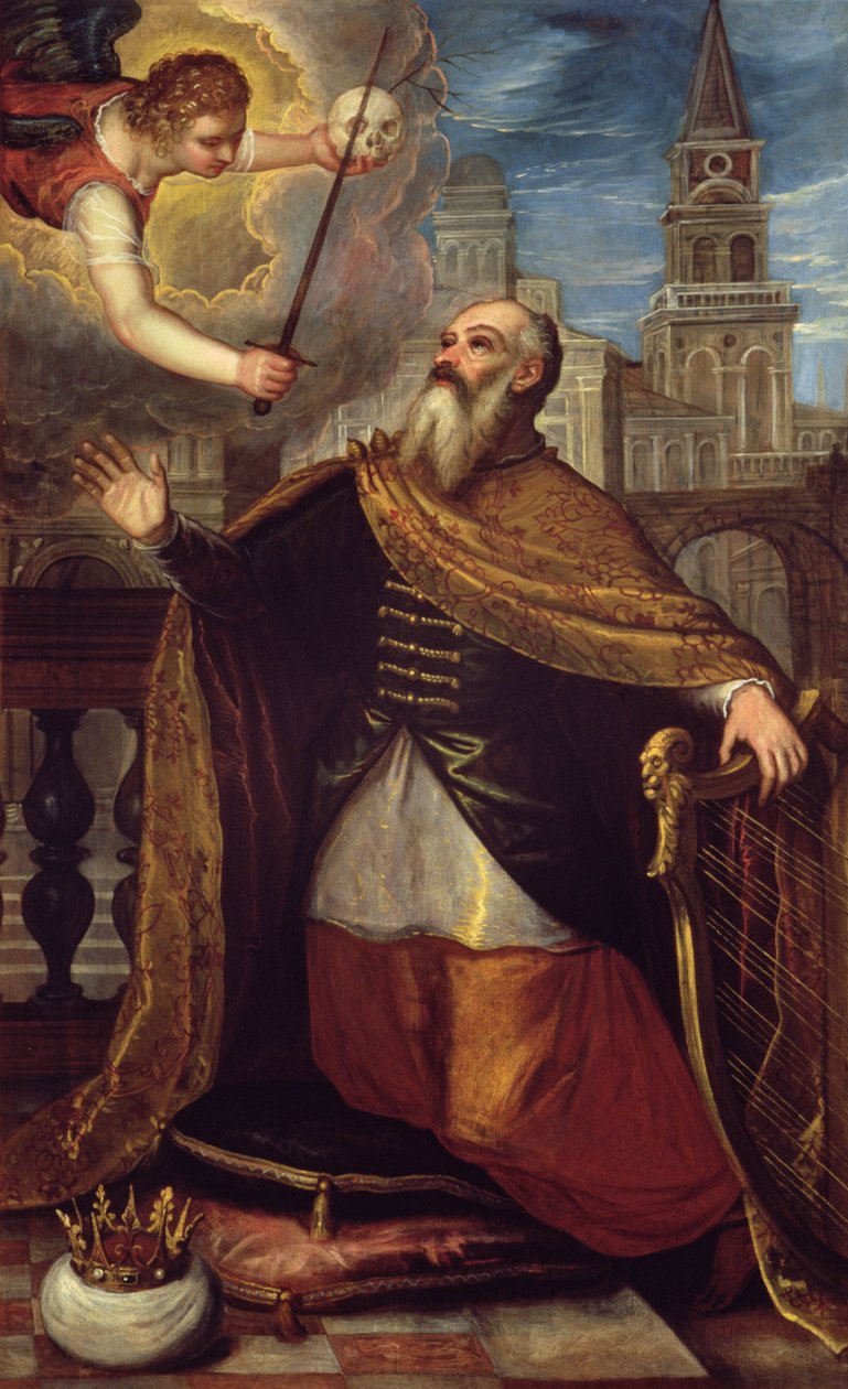 David door Domenico Robusti Tintoretto
