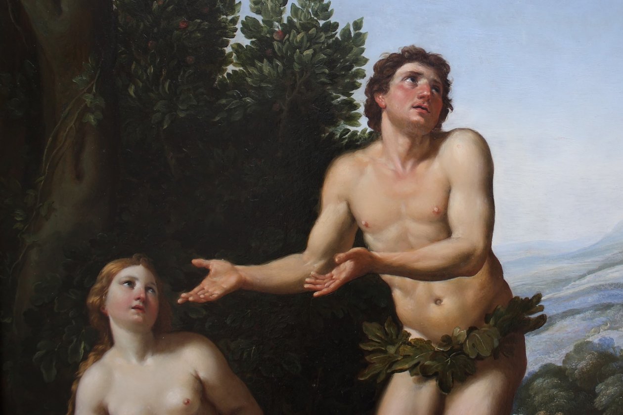 God vermaant Adam en Eva door Domenico Zampieri