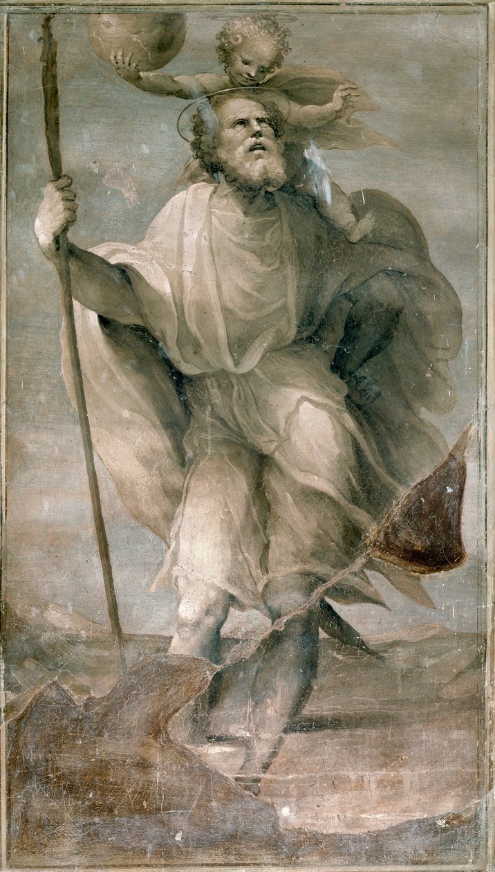 Sint Christoffel door Domenico Beccafumi