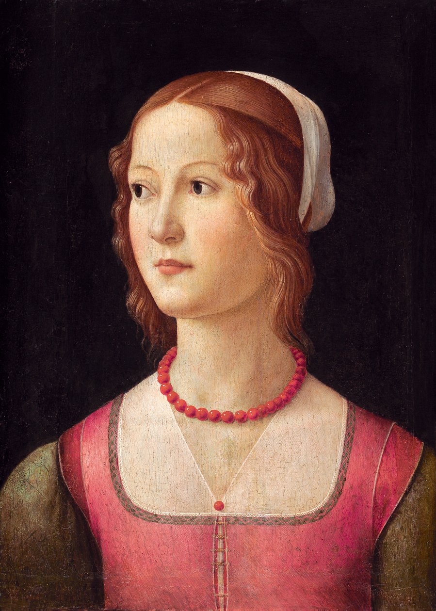 Portret van een jonge vrouw door Domenico Ghirlandaio