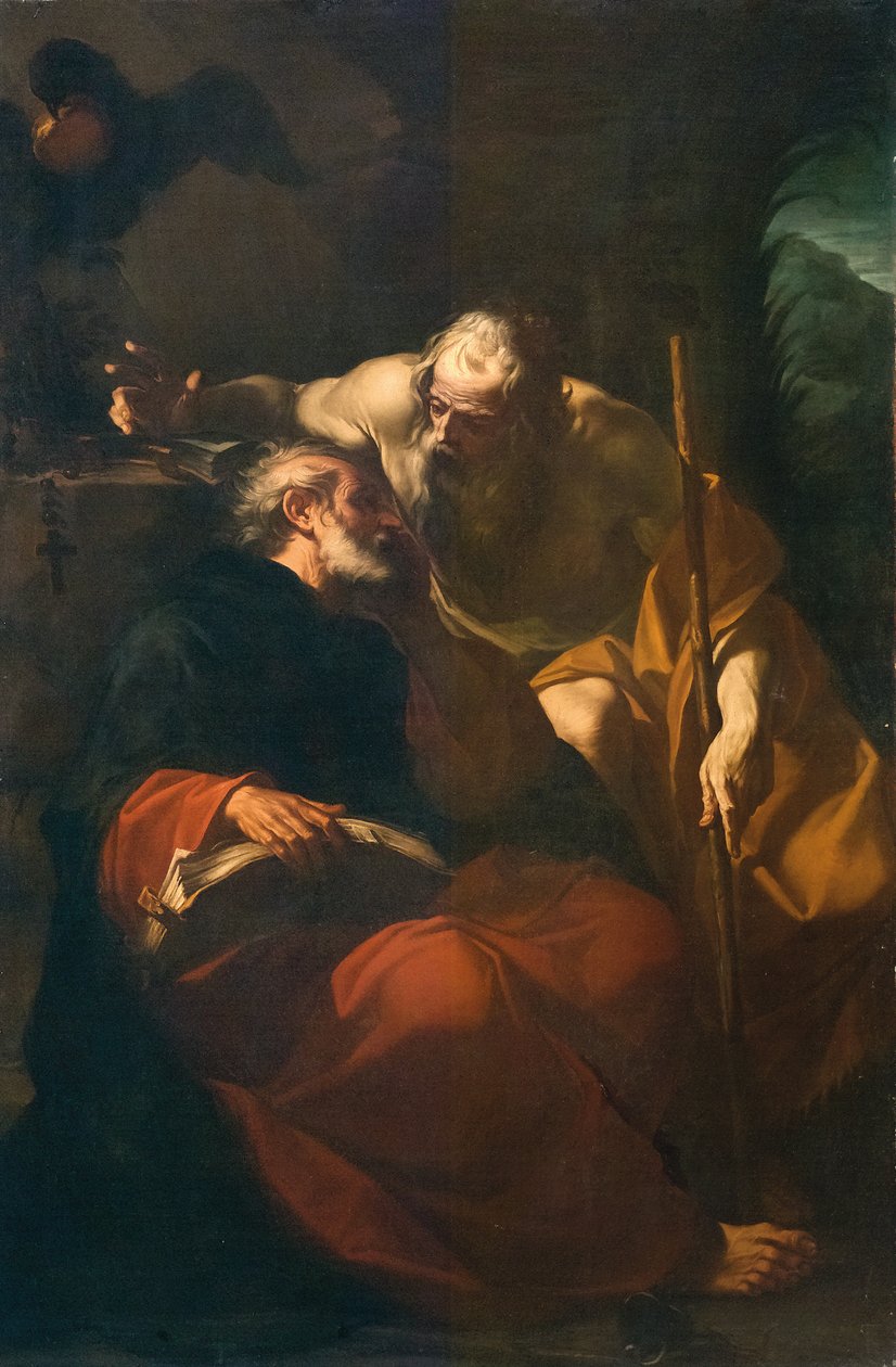 St. Benedictus en een kluizenaar door Domenico Maria Viani