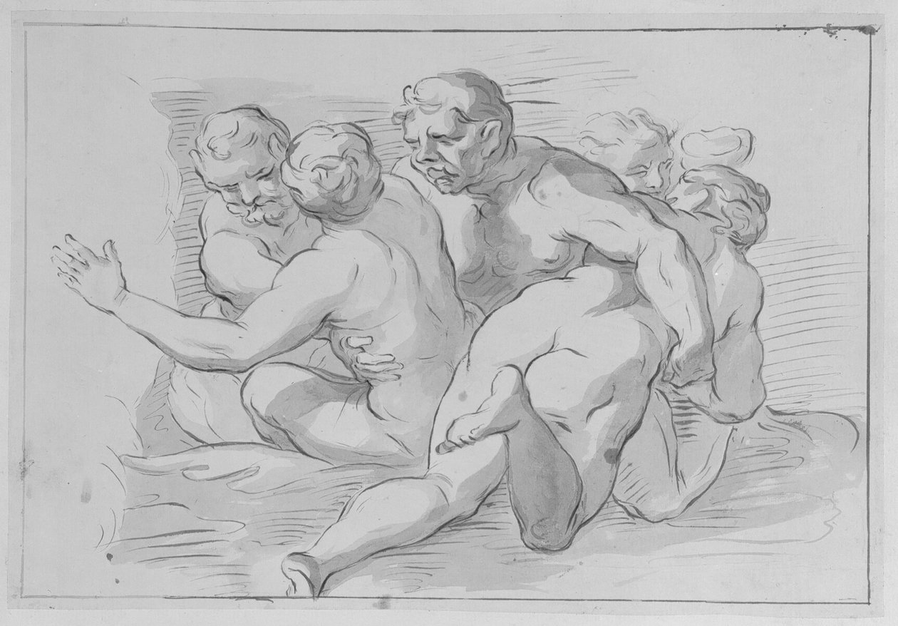 Groep nimfen en saters door Domenico Parodi
