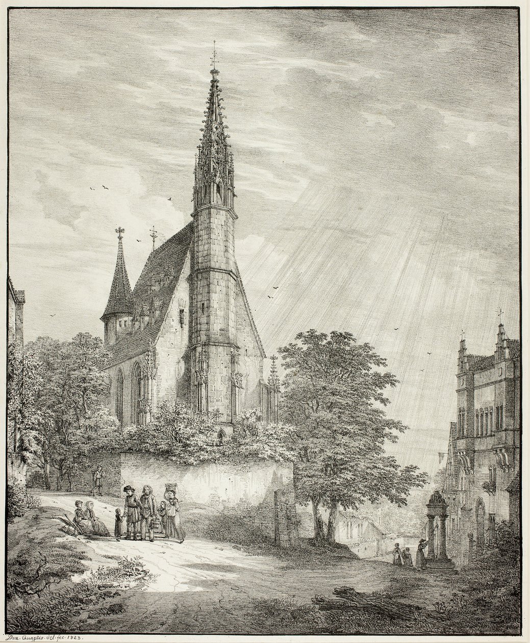 Kiderich Kerk in Rheingau door Domenico Quaglio