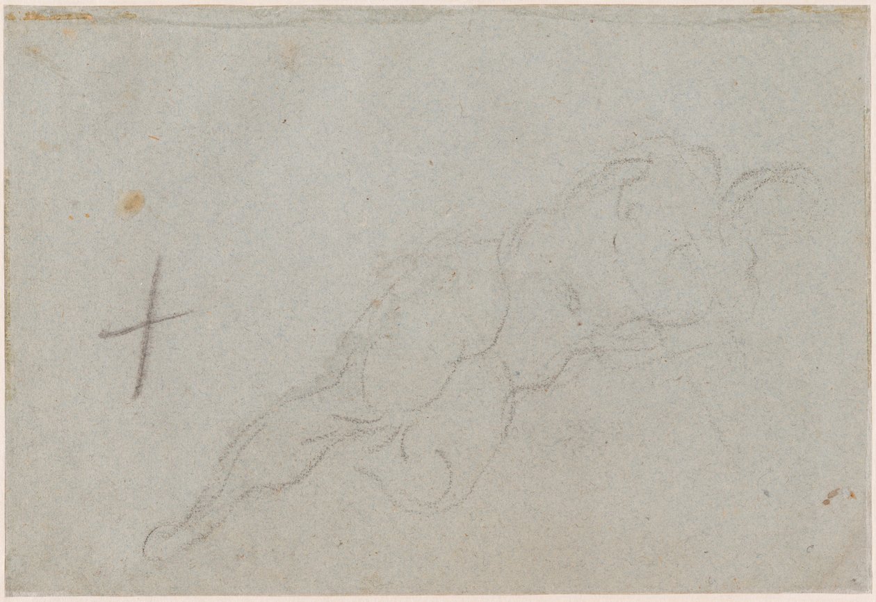 Een Vrouwelijk Naakt [verso] door Domenico Tintoretto