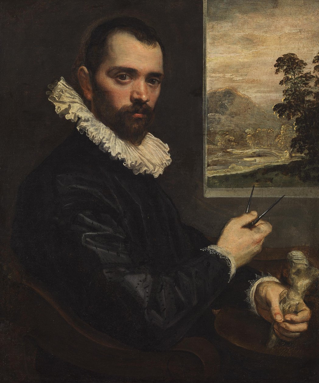 Duits: Portret van een schilder door Domenico Tintoretto