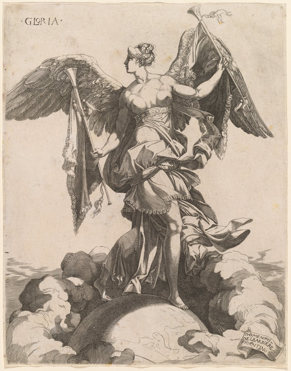 Gloria door Domenico del Barbiere after Rosso Fiorentino