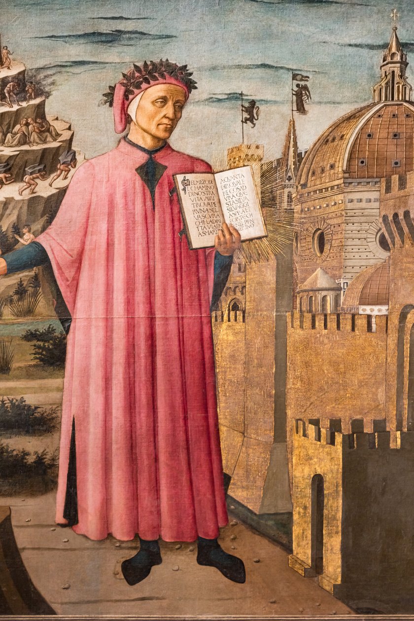 De Goddelijke Komedie van Dante Alighieri (detail) door Domenico di Michelino