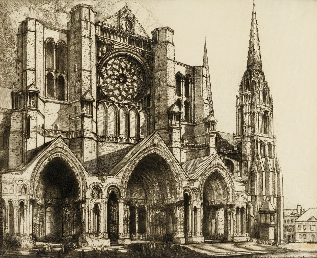 Chartres, Noord Portaal door Donald Shaw MacLaughlan