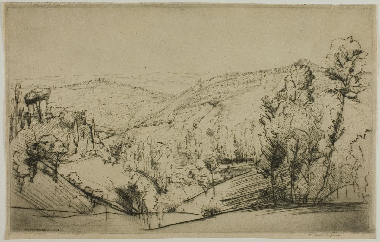 Velden van San Gimignano door Donald Shaw MacLaughlan