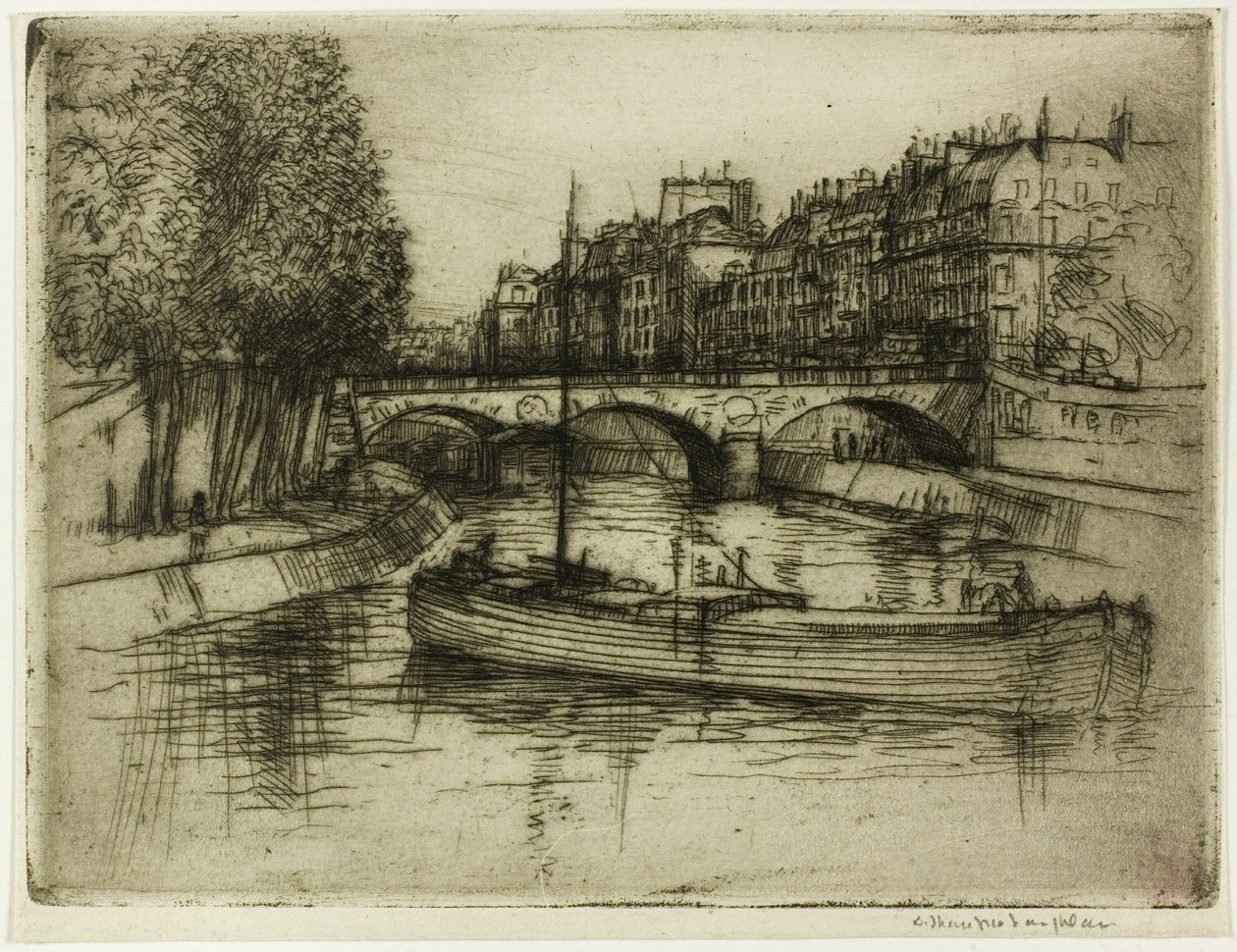Le Pont St. Michel, Parijs door Donald Shaw MacLaughlan