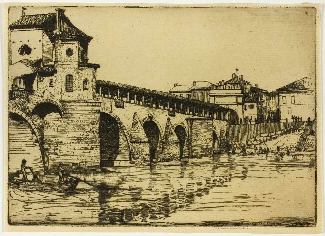 Ponte Ticino, Pavia door Donald Shaw MacLaughlan