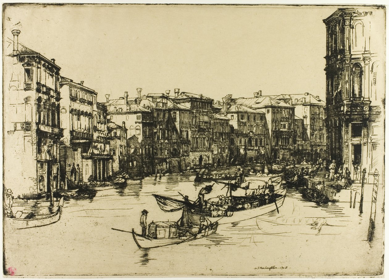De markt, Venetië door Donald Shaw MacLaughlan
