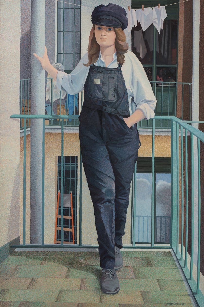 Monica op het balkon door Donatella Merlo