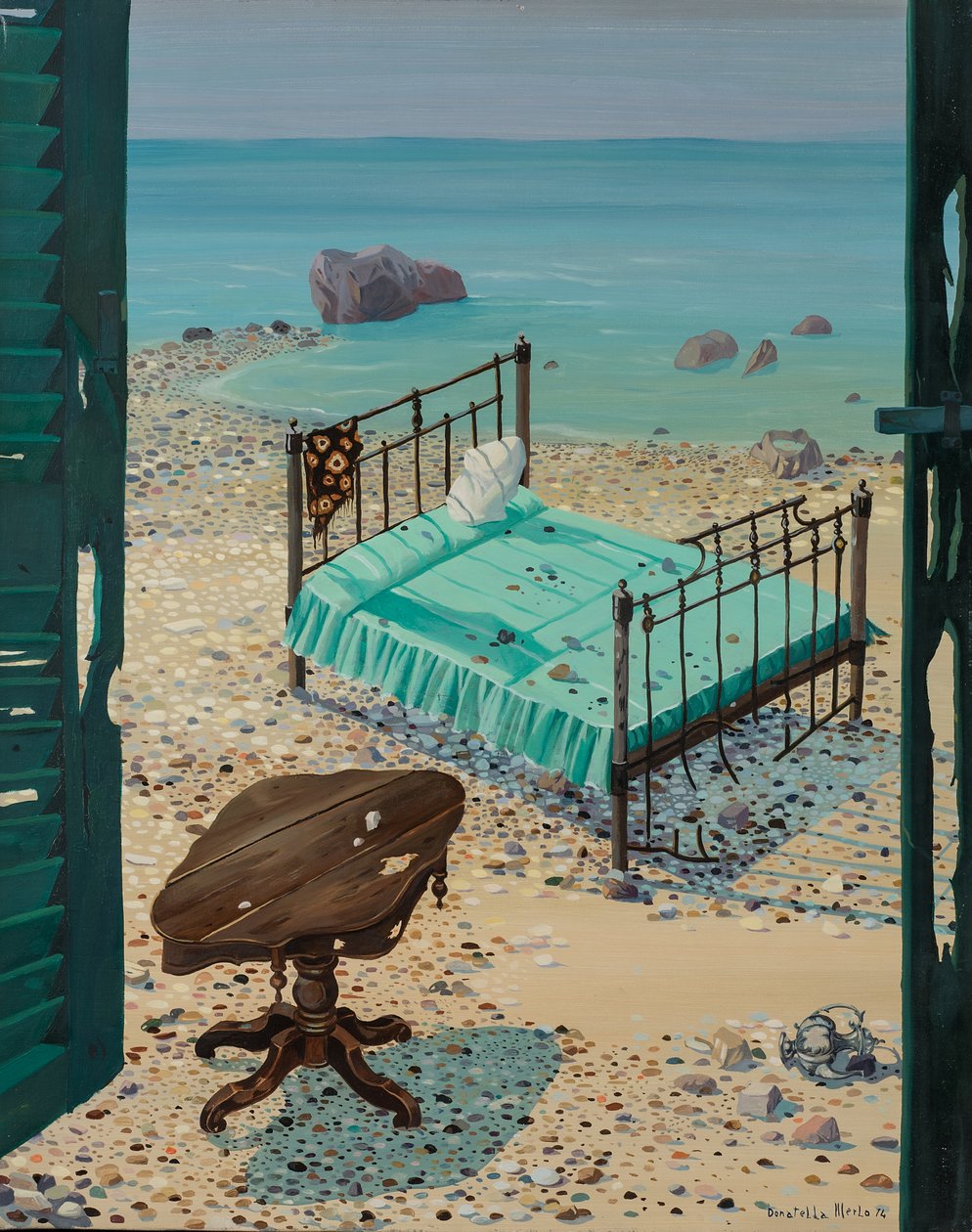 Het bed op het strand door Donatella Merlo