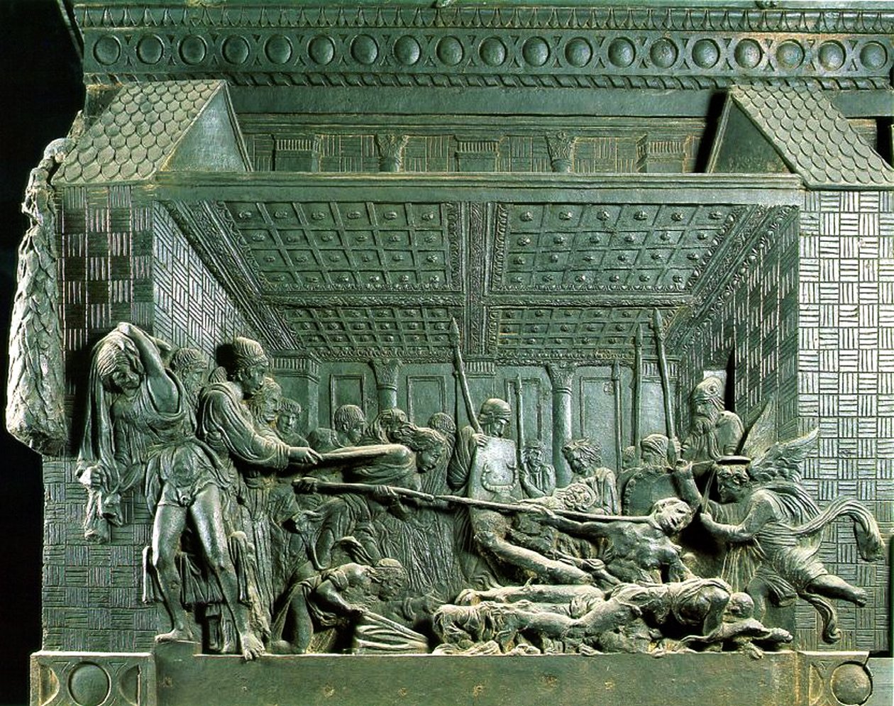 Het martelaarschap van St. Lawrence door Donatello