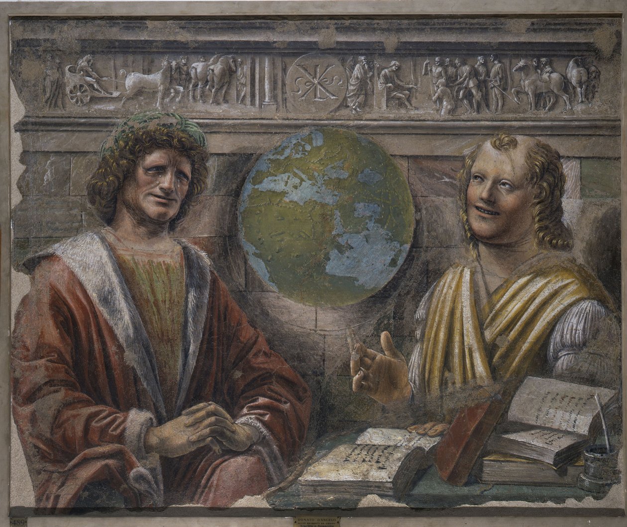 Heraclitus en Democritus, 1486 door Donato Bramante