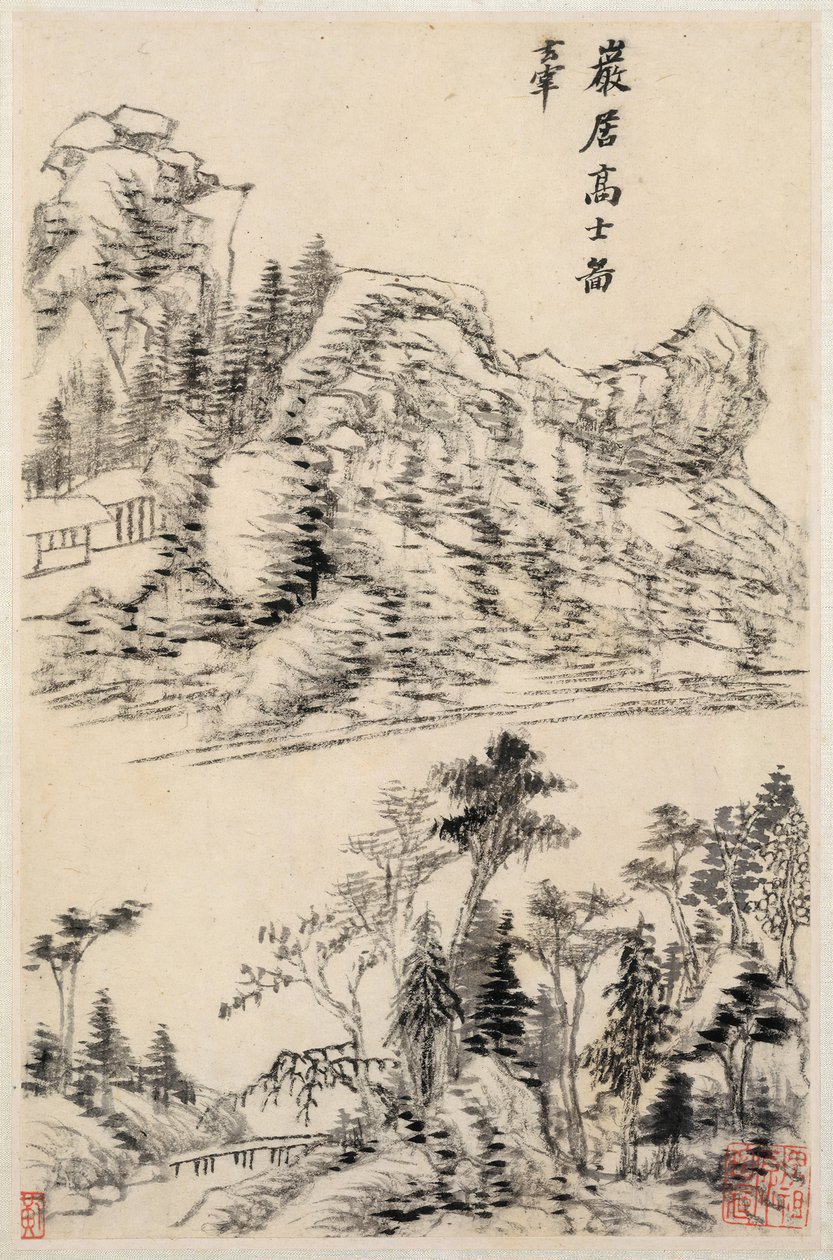Landschappen naar oude meesters, gedateerd 1630 door Dong Qichang