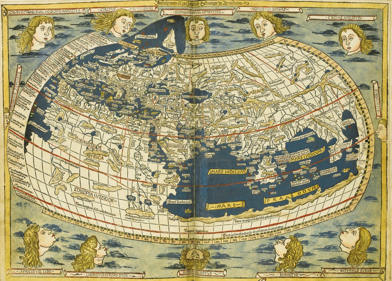 Ptolemaeus wereldkaart door Donnus Nicolaus Germanus