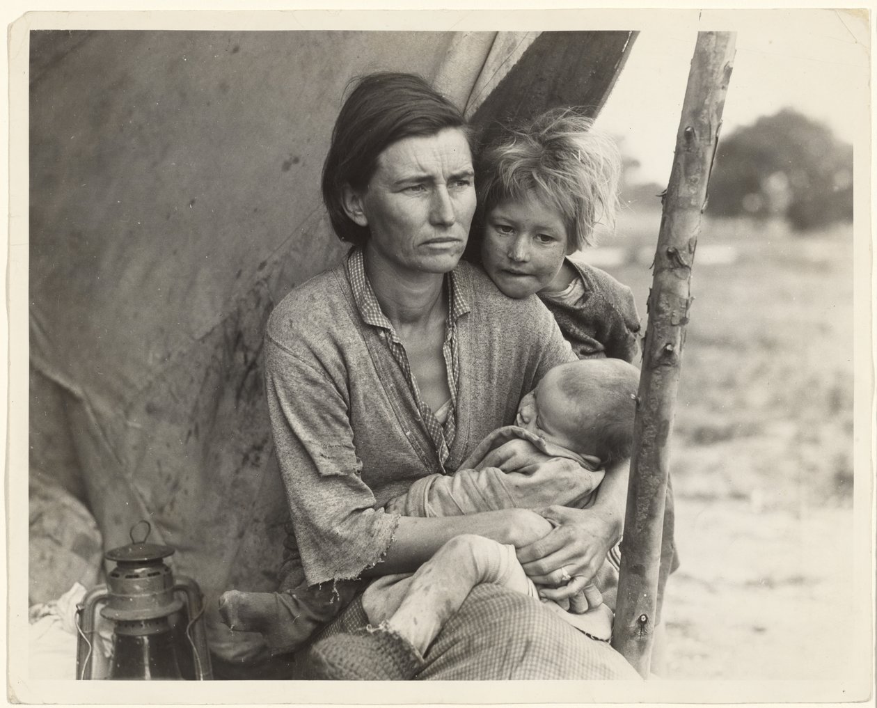 Berooide erwtenplukkers, Californië door Dorothea Lange
