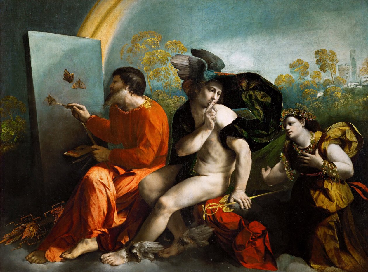Jupiter, Mercurius en Deugd door Dosso Dossi