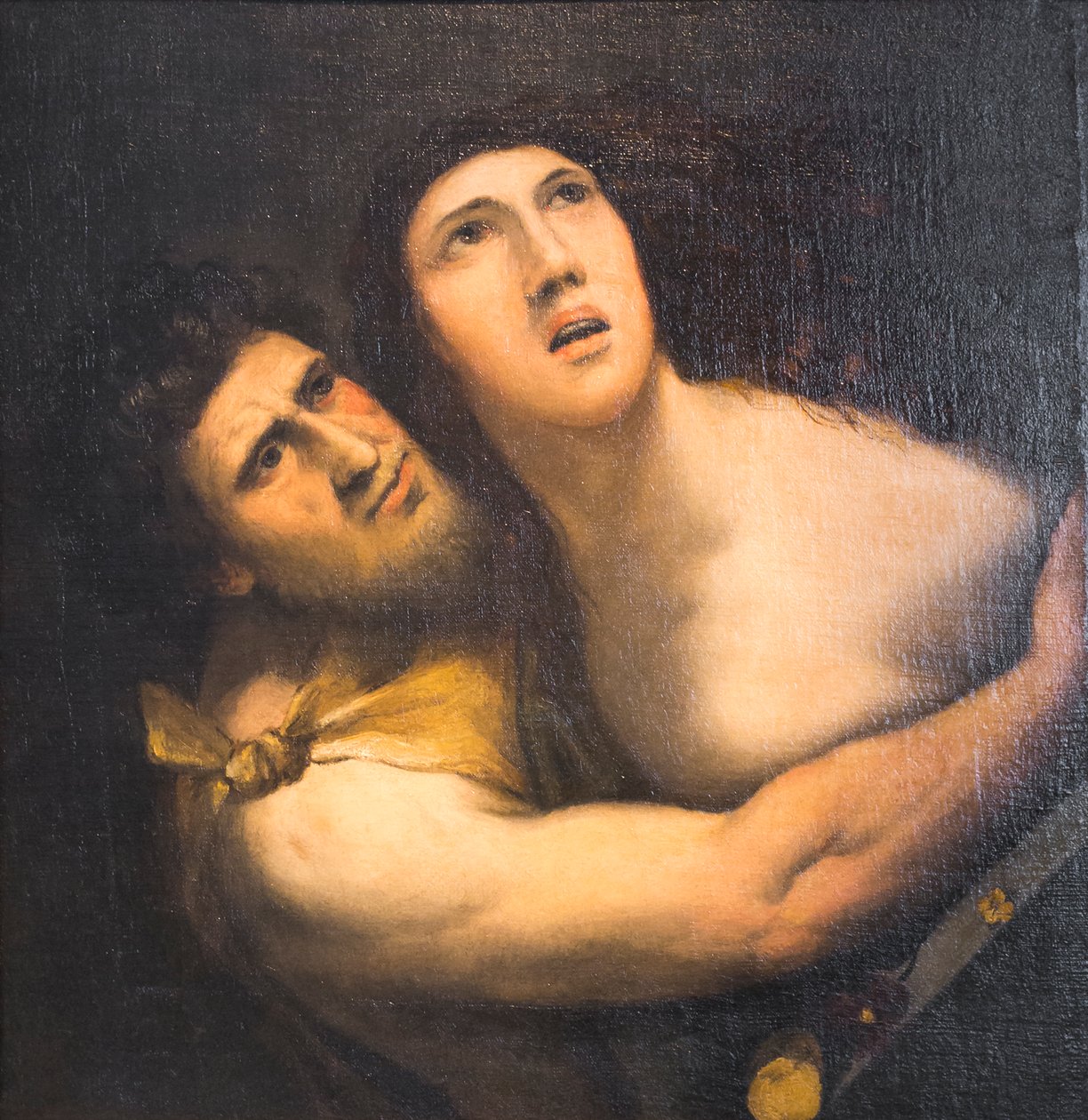 Satyr en nimf door Dosso (after) Dossi