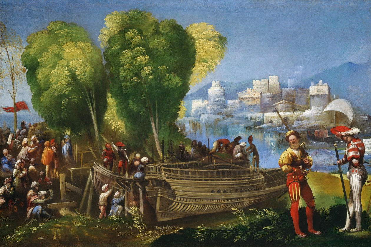 Aeneas en Achates aan de Libische kust door Dosso Dossi